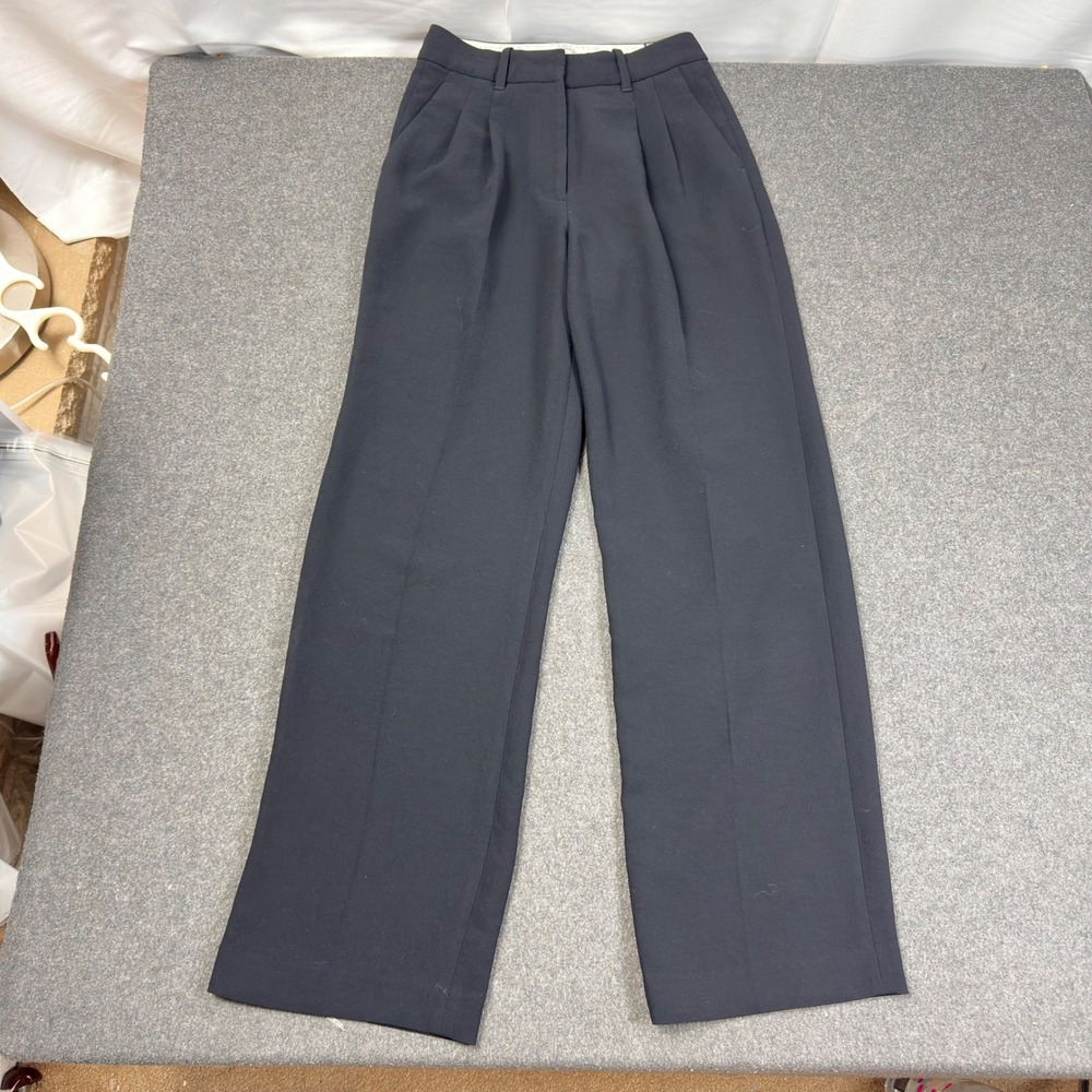 Aritzia The Effortless Pant Women's Black High Rise Wide Leg Trouser Size 2